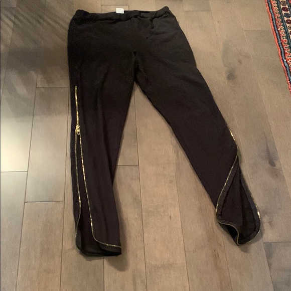 Nordstrom Black Pants with Gold Zippers - Picture 4 of 5
